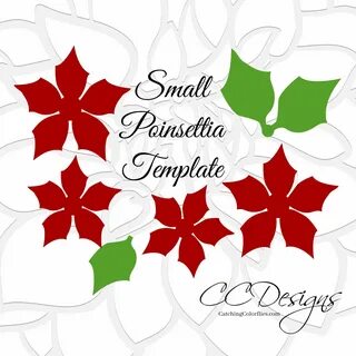 Small and Large Christmas Paper Flower Poinsettia Templates 