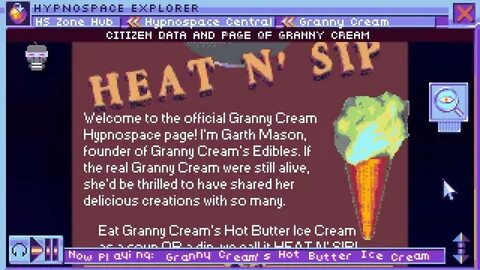 Granny Cream's Hot Butter Ice Cream - Hypnospace Outlaw Ad J