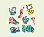 Elements From The 90's Vector Art & Graphics freevector.com