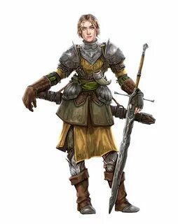 Female Human Fighter Warrior Mercenary - Pathfinder PFRPG DN