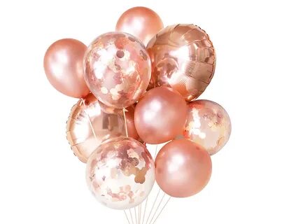 Rose Gold Balloon Bouquet Rose gold confetti, Rose gold ball