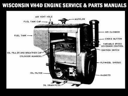 WISCONSIN VH4D 4cyl ENGINE SERVICE and PARTS MANUALs for VH 