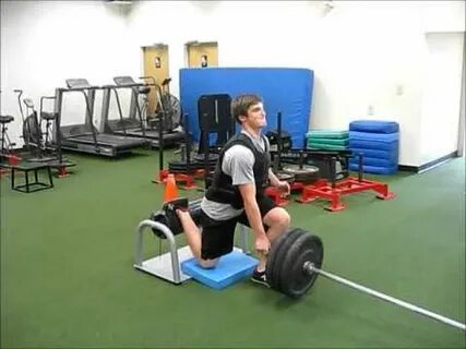 Landmine Rear Foot Elevated Split Squats - YouTube