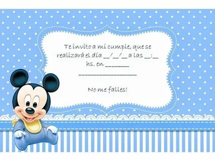 Invitaciones De Mickey Mouse Bebe Para Editar E Imprimir Gra