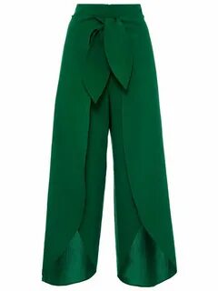 clocolor Green Wide Legs Bow Tie Women's Trousers в 2020 г. 