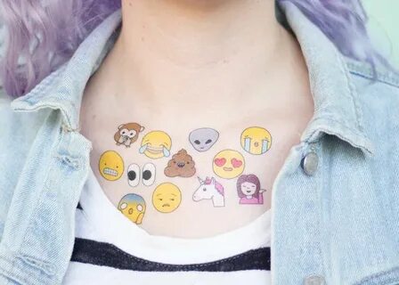 Emojis conjunto - Tatuajes temporales de POMPOMmx en Etsy ht