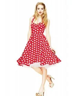 R&B Vintage Clothing -Mariam Dress Red w/white polka dots