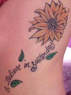 Sunflower tattoo. I believe in yesterday. Tattoos for women 