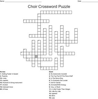 Choir Crossword Puzzle - WordMint