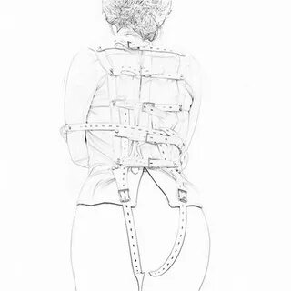 White Asylum Straight Jacket Costume S/M L/XL BODY HARNESS R