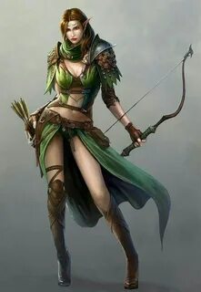 Female Elf Ranger - Pathfinder PFRPG DND D&D d20 fantasy Gue