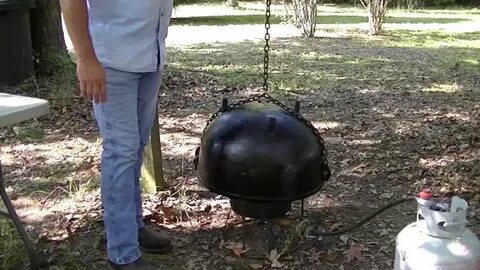 How to Season a Large Cast Iron Stew Pot or Cauldron - YouTu