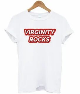 Virginity Rocks Red T-shirt T shirt, Red tshirt, Shirts