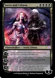 Sorin & Liliana, dual planeswalker - Custom Card Creation - 