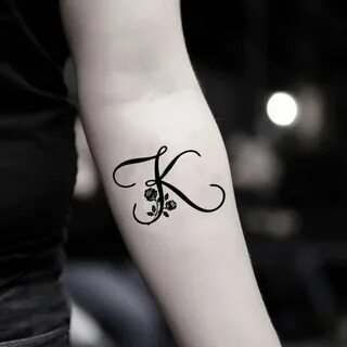 Letter K Initial Temporary Tattoo Sticker (Set of 2) Initial