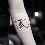 Letter K Initial Temporary Tattoo Sticker (Set of 2) Tattoo 