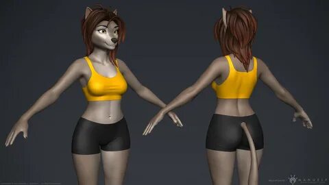 Manuel F. Cedeño - Anthropomorphic furry wolf girl