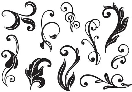 Gallery of set of hand drawn vector flourishes ans curls - v