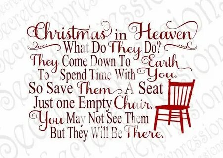 Christmas Heaven Svg Empty Chair Svg by SecretExpressionsSVG