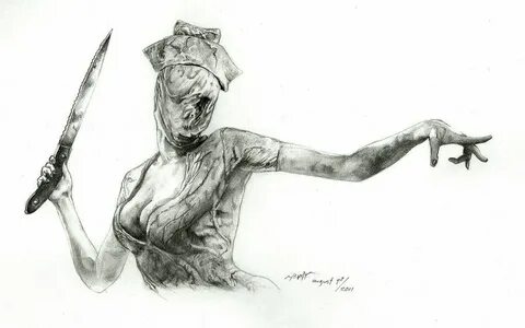 How To Draw Silent Hill Nurse - Drawing Easy