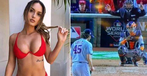 Model banned from baseball for showing boobs