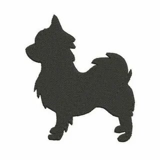 Long Haired Chihuahua Silhouette Embroidery by Cloud9Embroid