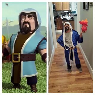 My son, the wizard from Clash of Clans. Halloween costumes, 
