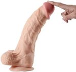 Huge Dildo Realistic Foreskin Fake Female Masturbator Moving