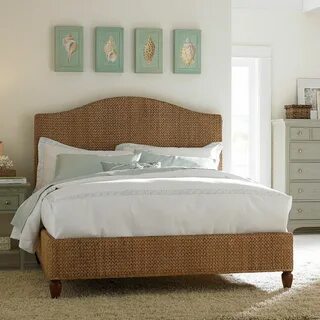 Awesome Excellent Brown Wicker Rattan Mid Century Queen Bed 