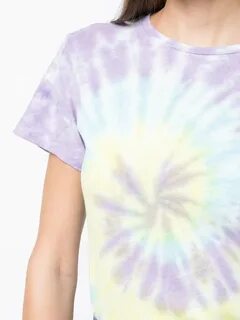 футболка с принтом тай-дай Re/Done 1429252377 фиолетового цв