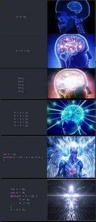 another expanding brain meme #programming #coding #software 