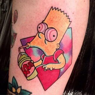 Martin Fletcher on Twitter: "Bart Simpson squishee tattoo I did today.