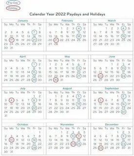 DuPont Payroll Calendar 2022
