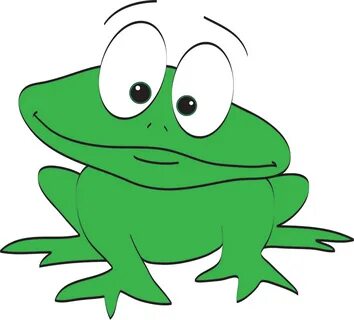 Funny drawing of a green frog free image download