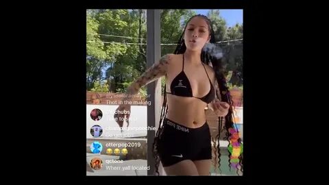 Bhad Bhabie Drinks & Smokes Poolside For Her Birthday - YouT