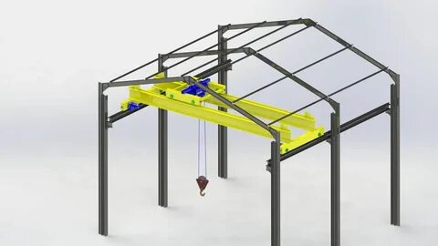 Bridge crane and structure 3D model Garage tools, Metal work