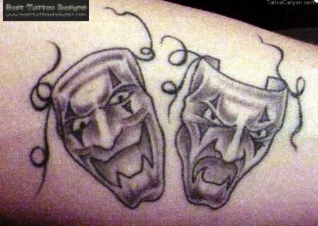 Happy sad clown mask tattoo design - Tattoos Book - 65.000 T