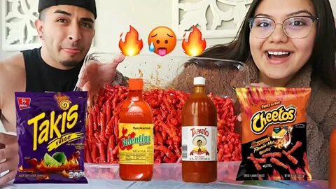 TAKIS & HOT CHEETOS CHALLENGE! ***EXTRA SPICY HE CRIES*** - 