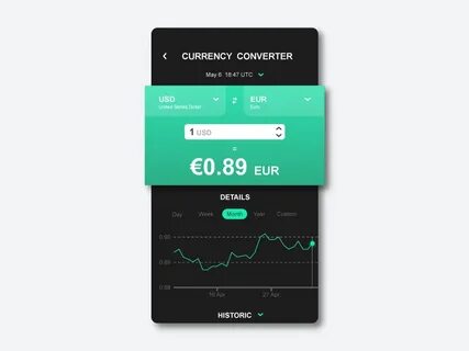 Currency converter UI by Victor Girón on Dribbble