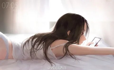 Safebooru - 1girl ass bed sheet black hair brown eyes camiso