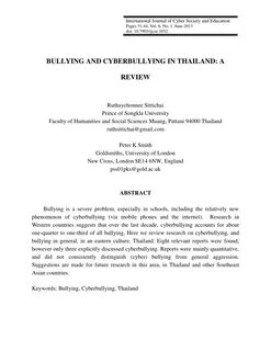 A research paper about bullying