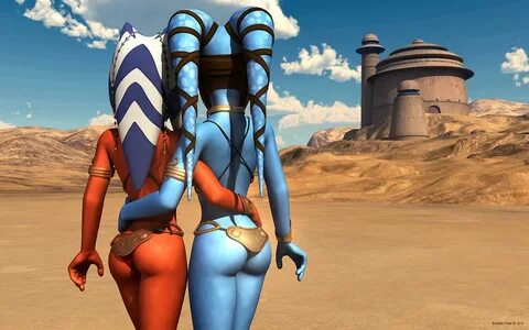 Aayla and Ahsoka in metal bikini by kondaspeter1 on DeviantA