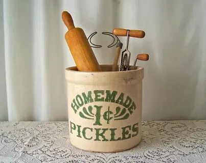 Antique Pickle Crock Stoneware Crock Homemade 1 by cynthiasa
