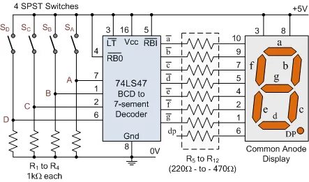 7-segment Display Counter - Circuits Geek
