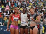 Chantae McMillan, Sharon Day and Hyleas Fountain pose after 