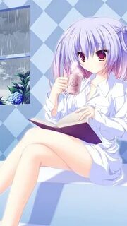 Anime girl drinking hot tea 640x1136 iPhone 5/5S/5C/SE wallp