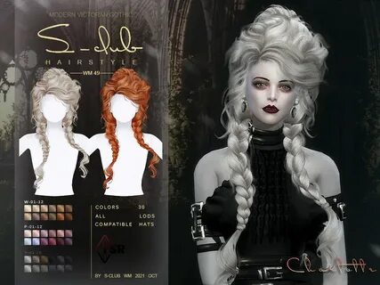 The Sims Resource - Modern Victorian Gothic Braid long curly