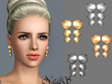 The Sims Resource - NataliS_SIMS3_Triple Round Drop Earrings