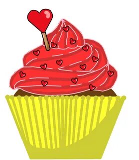 Cupcake clipart valentine's day - Pencil and in color cupcak