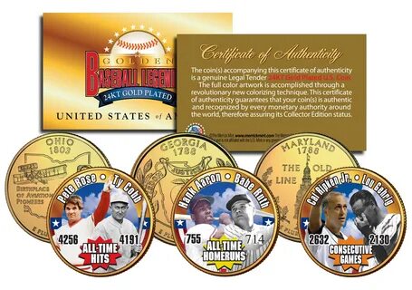 GOLDEN BASEBALL LEGENDS *Record Breakers* State Quarters 3-C